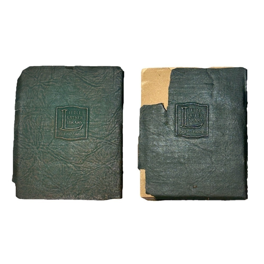 Antique Mini Little Leather Library Books Wilde Happy Prince Coleridge Mariner - Picture 3 of 10